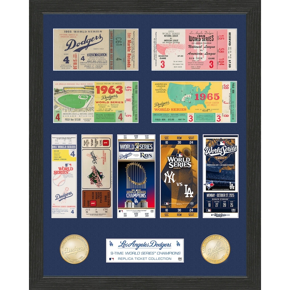 Los Angeles Dodgers 9x World Series Champions Bronze Coin Ticket Photo Mint