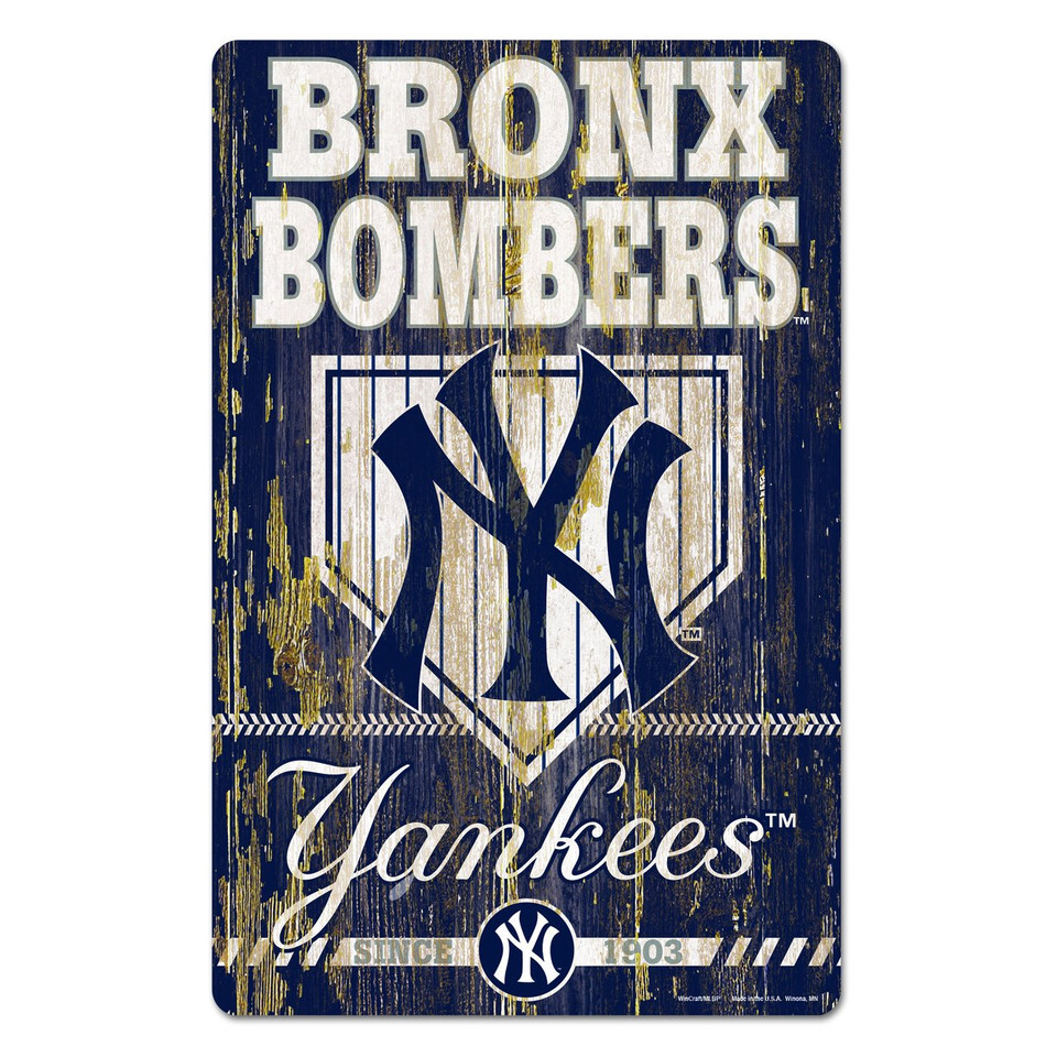 New York Yankees Wood Slogan Sign 11x17"