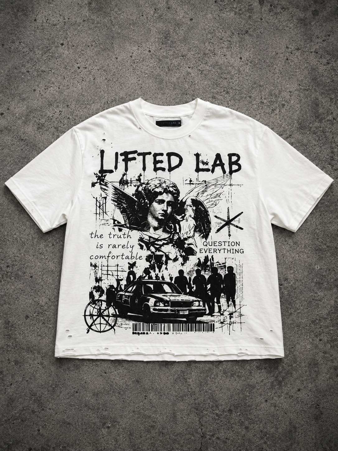 LIFTED LAB Fallen Angel Tee	Washed White