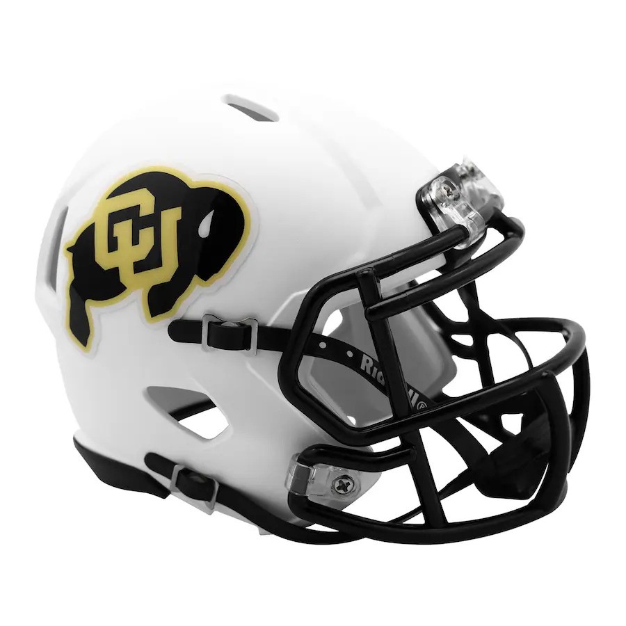 Colorado Buffaloes Riddell Matte White Speed Mini Helmet