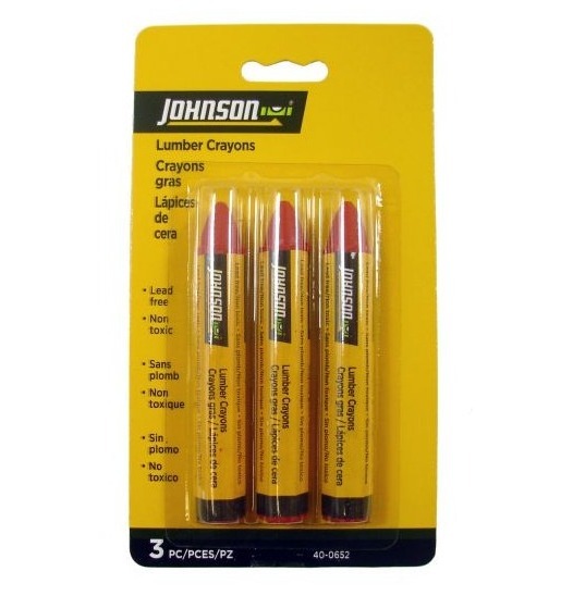 Johnson Contractor Pencils for Wood, Red, 3/pk