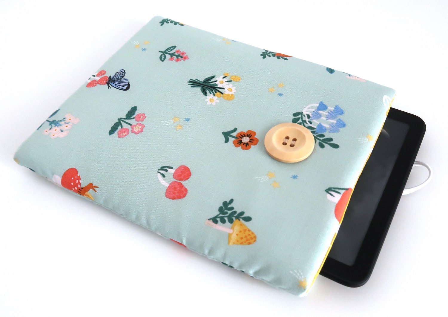 Kindle Paperwhite Cover – Mushrooms & Flowers on Mint, photo 3 of 5