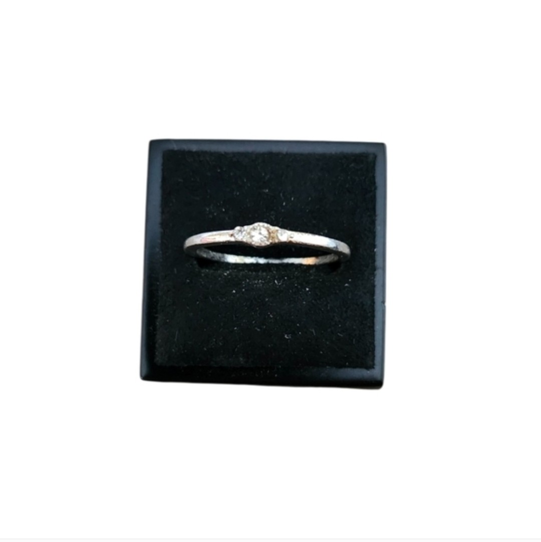 Size 9 Classic Silver Toned Solitaire Accent Ring