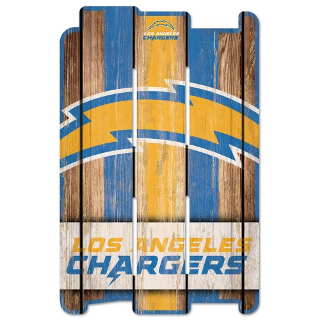 Los Angeles Chargers Wood Fence Plank Sign 11x17"
