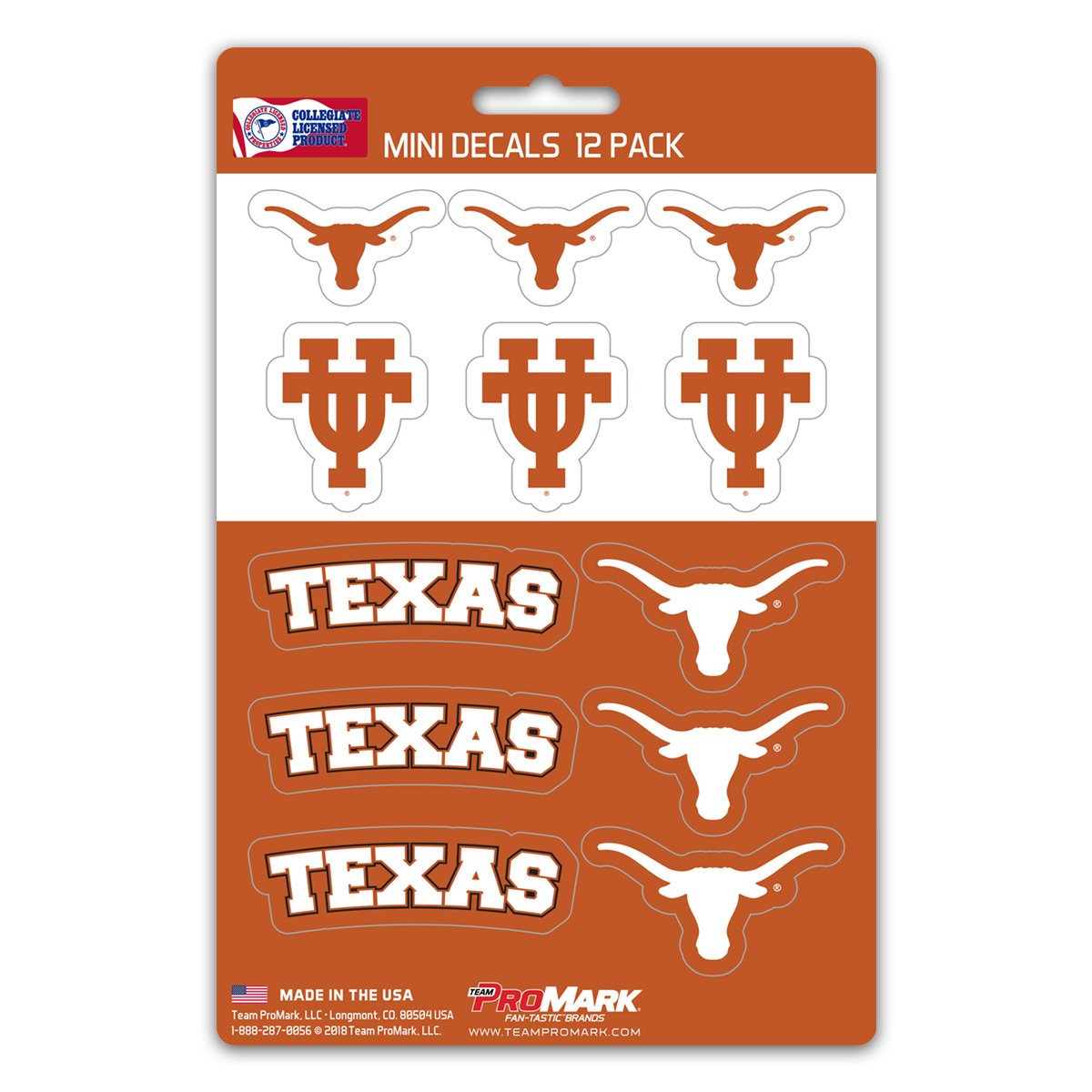Texas Longhorns Mini Decals 12pk Set
