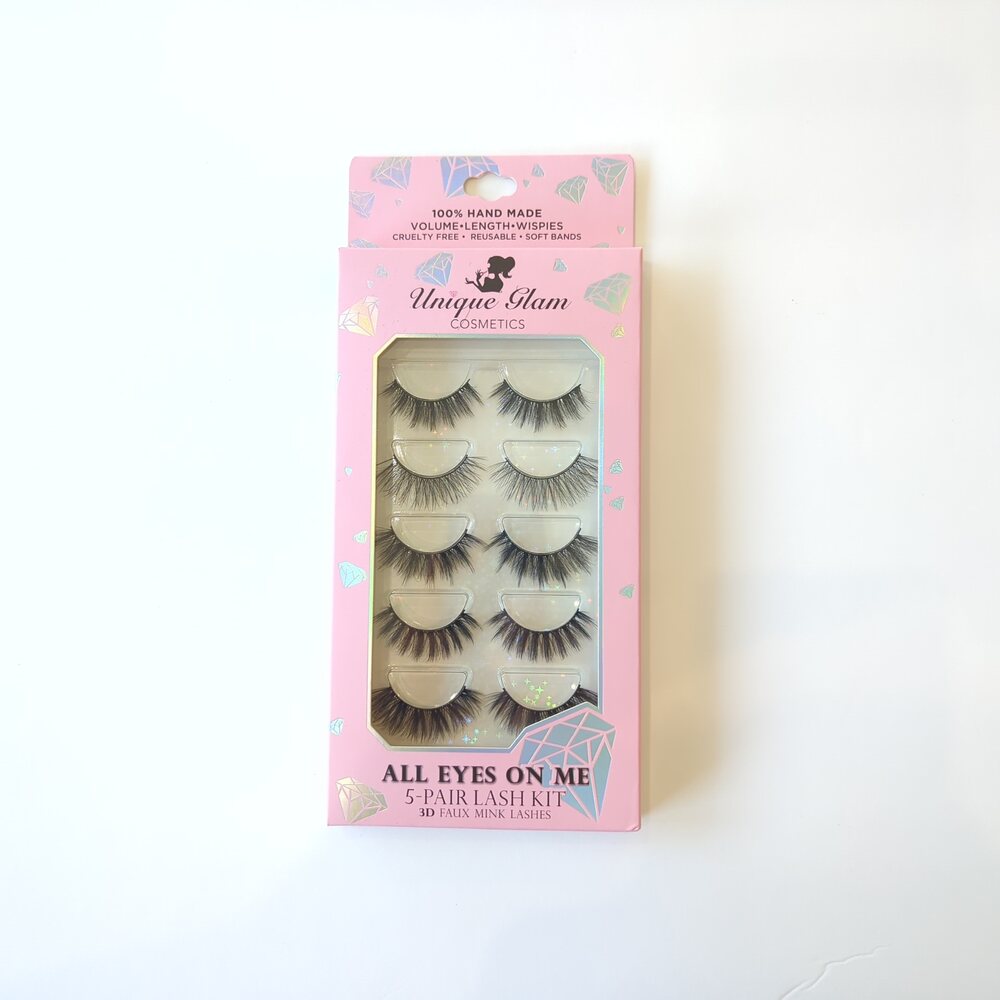 Unique Glam Cosmetics All Eyes On Me 5-Pair Lash Kit
