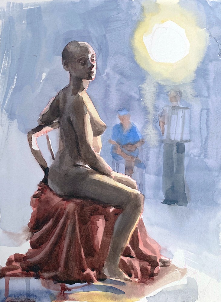 Original watercolor painting, title