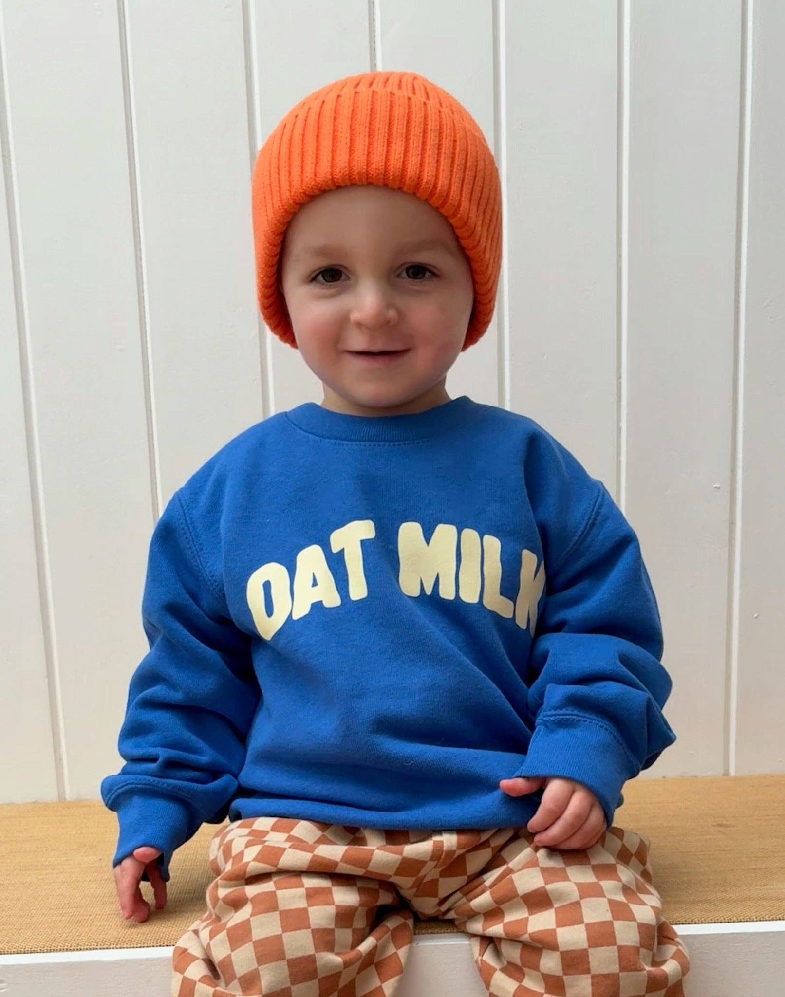 KIDS - The Oat Milk Oversized Sweatshirt: 5 - 7 years, Blueberry Jam Blue