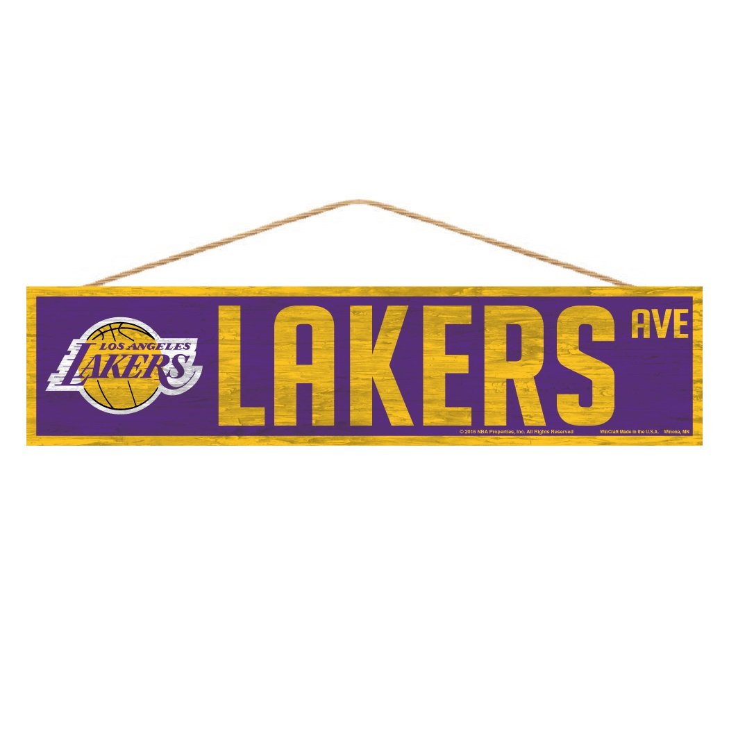 Los Angeles Lakers Wooden Avenue Sign 4x17"