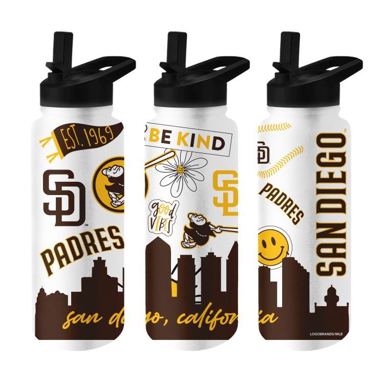 San Diego Padres Native Quencher Stainless Steel Bottle 34oz