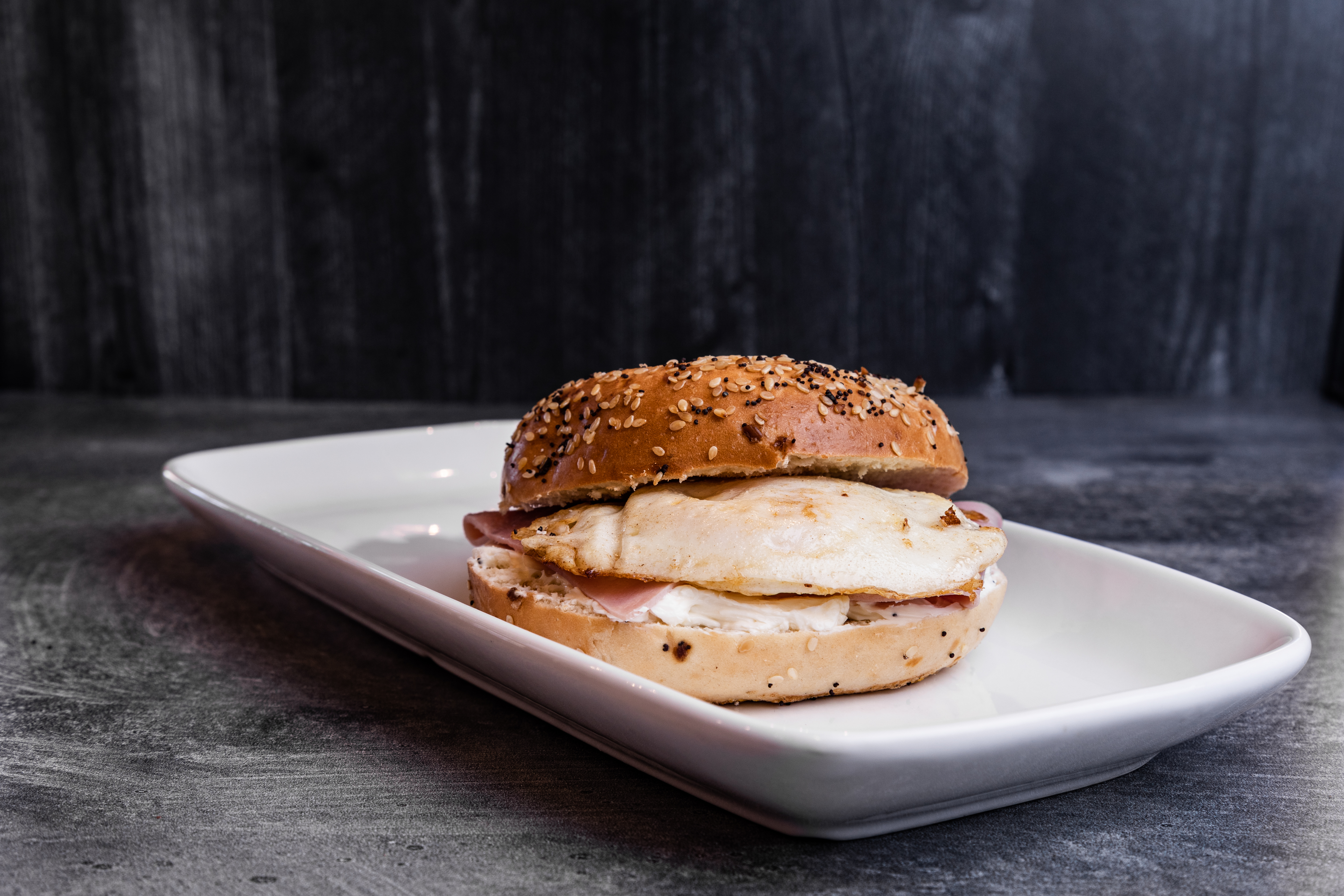 Ham, Egg and Cream Cheese Bagel