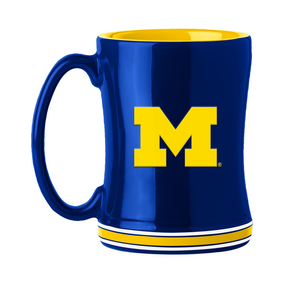 Michigan Wolverines Sculpted Coffee Mug 14oz