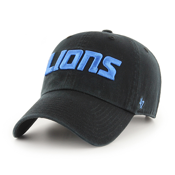 Detroit Lions Black Script '47 Brand Cleanup Adjustable Hat