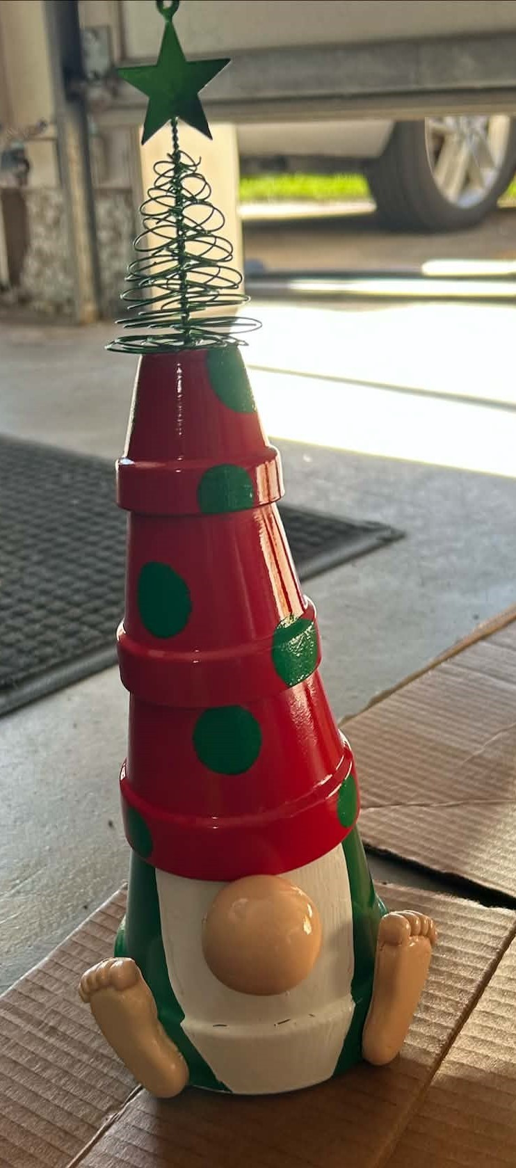 Gnome - Small - Red/Green with Christmas Tree Hat