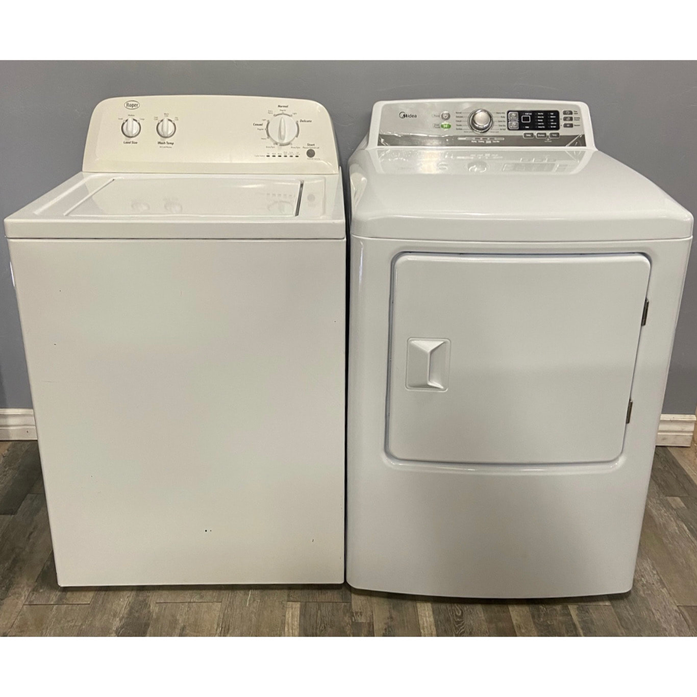 Roper 3.4 Cu. Ft. Washer & Midea 6.7 Cu. Ft. Electric Dryer