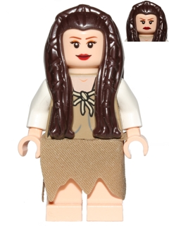 sw0504 Princess Leia - Endor Outfit, Dark Tan Robe and Skirt, Loose Hair