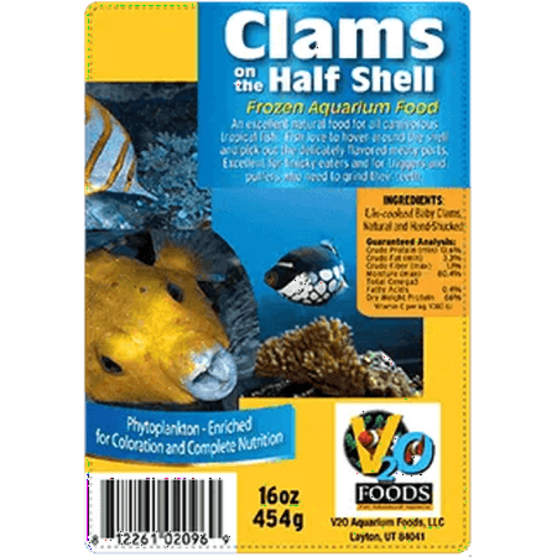 V2O Aquarium Clams 1/2 Shell