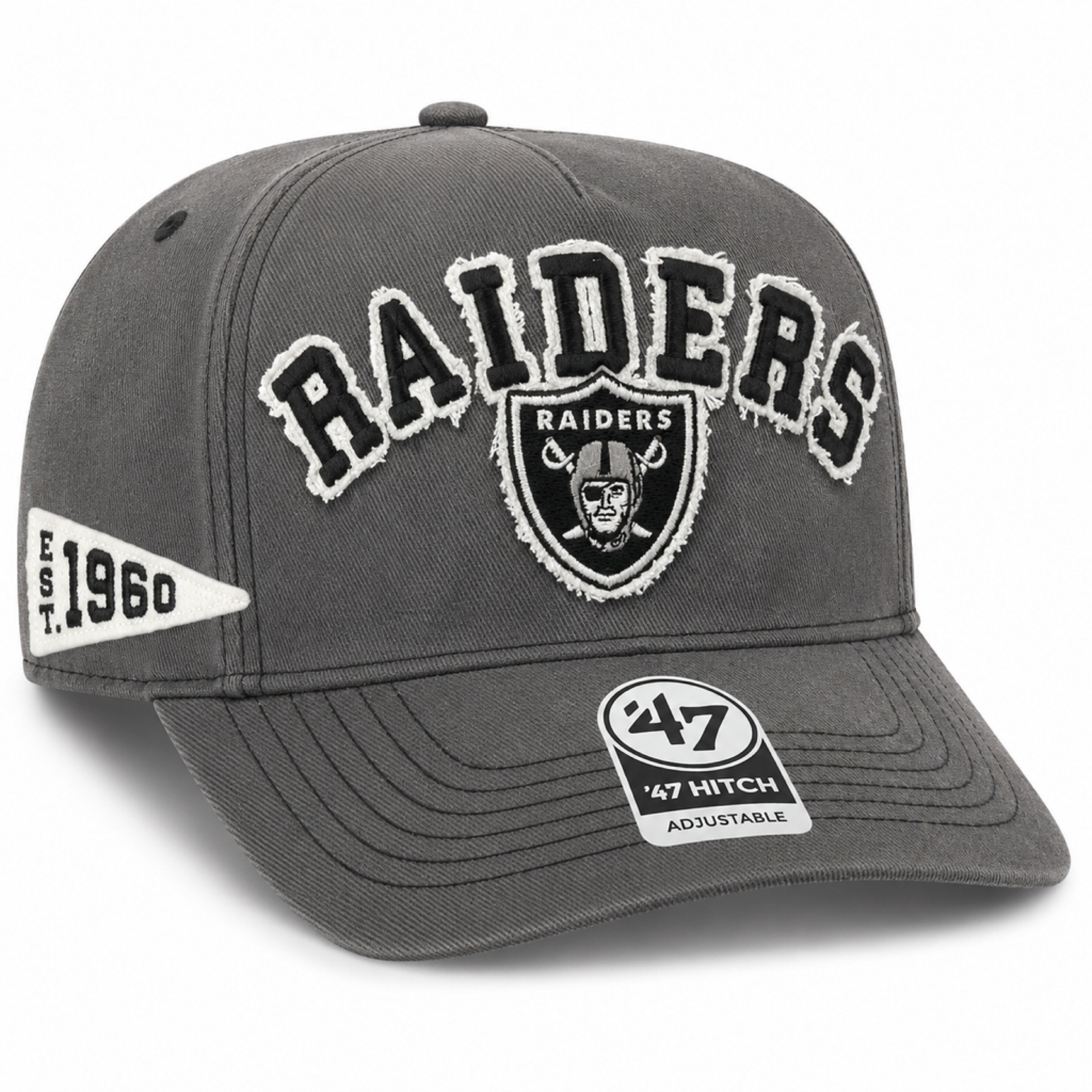 Las Vegas Raiders Coal '47 Brand Calderwood Hitch Snapback Hat