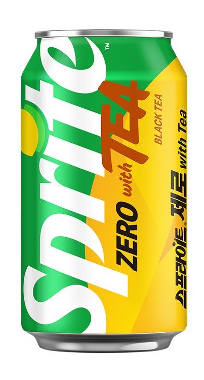 Sprite Korea with Black Tea Zero Sugar Soda 12oz Can 12 Pack