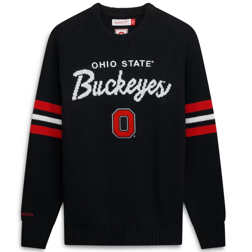Ohio State Buckeyes Black Mitchell and Ness Head Coach Sweater