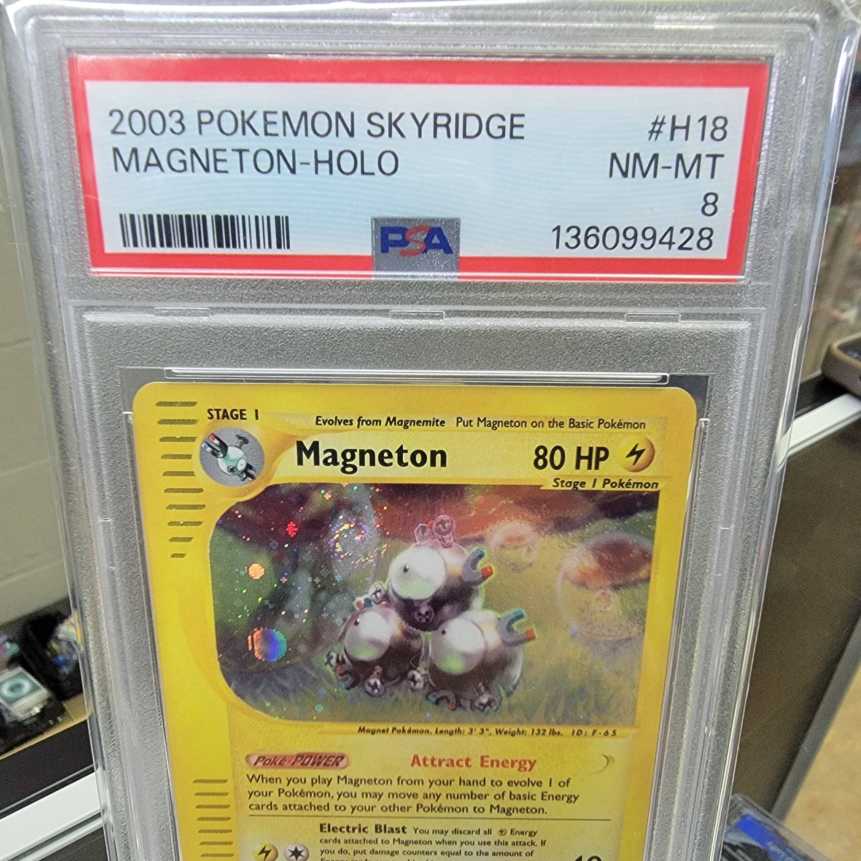 Psa 8 Magneton Skyrdige Holo Graded Card