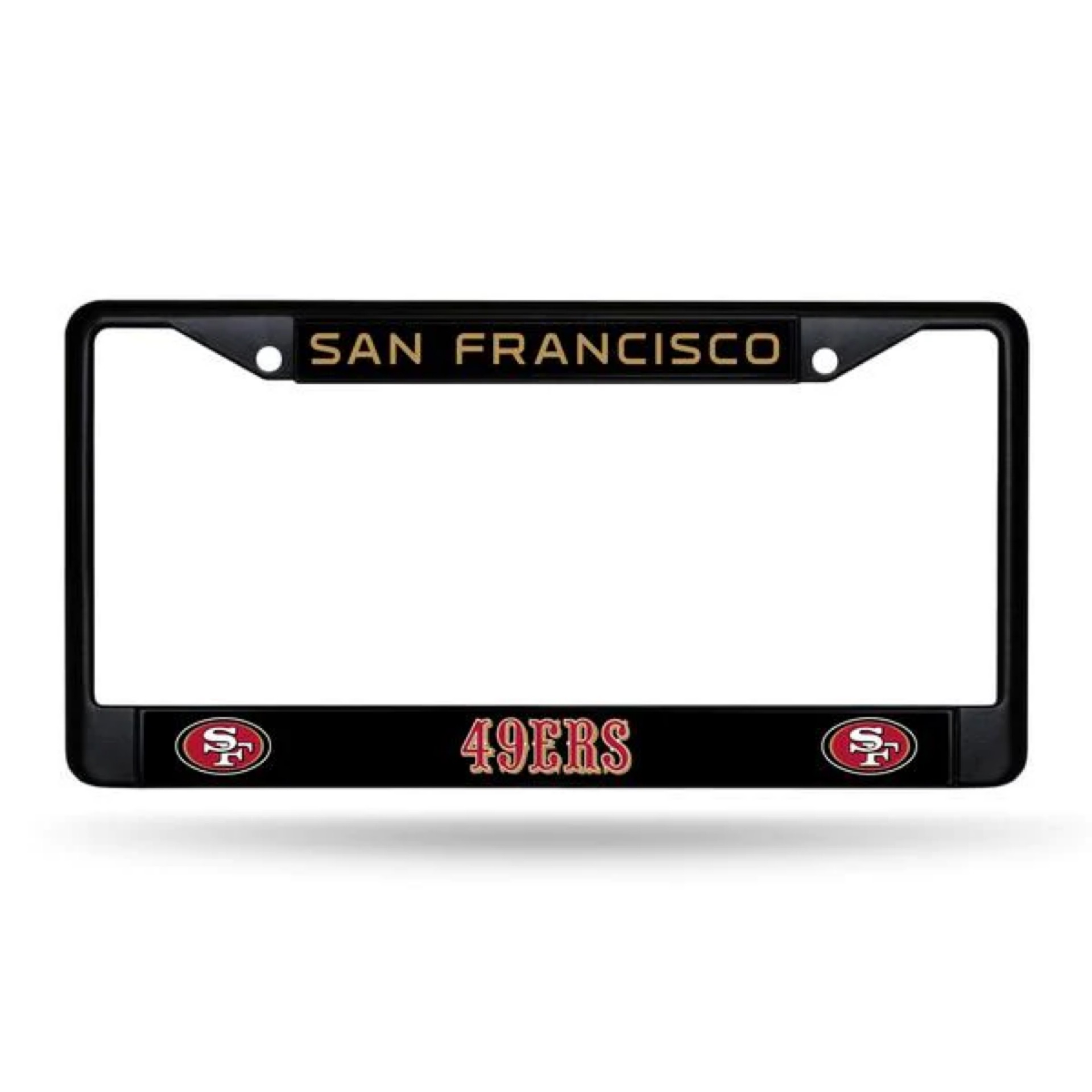 San Francisco 49ers Black Chrome License Plate Frame