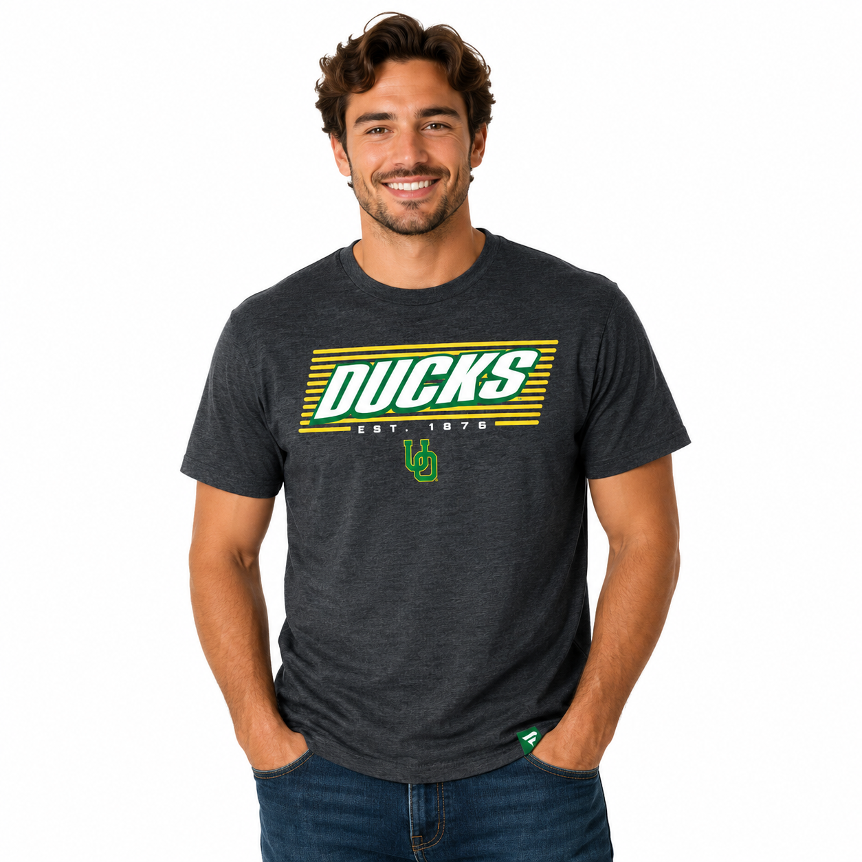 Oregon Ducks Charcoal Grey Off Stack Shirt