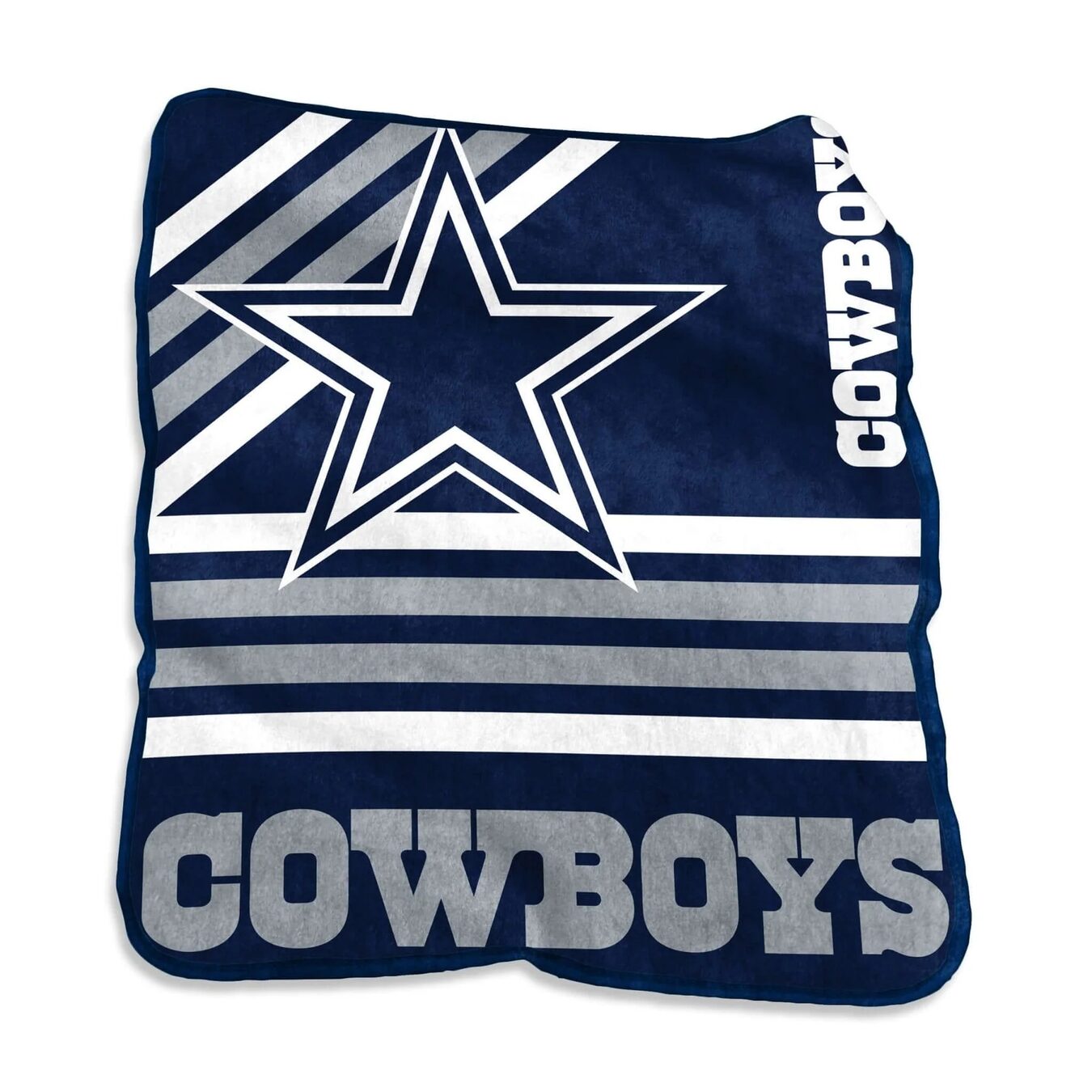 Dallas Cowboys Team Stripe Raschel Throw Blanket 50x60" — view 1