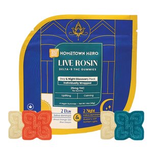Hometown Hero Live Rosin Day & Night Gummies 25mg 4ct - Regular