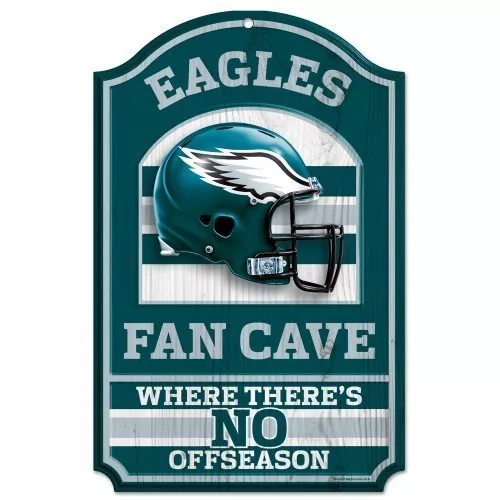Philadelphia Eagles Wood Fan Cave Sign 11x17"