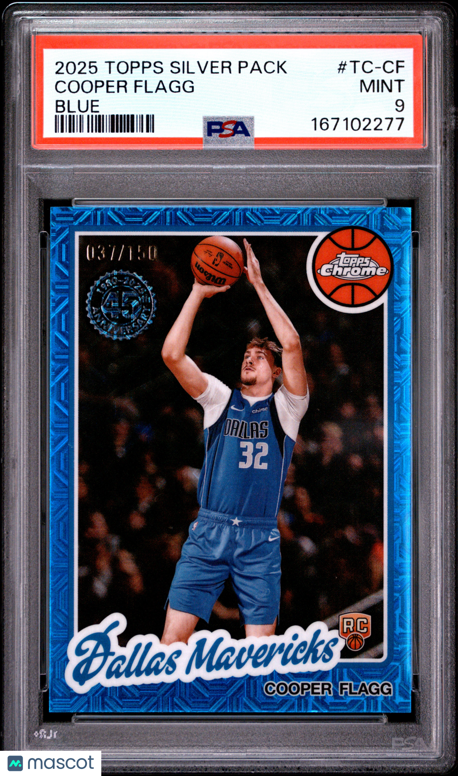 2025 Topps Silver Pack 1980-81 Basketball Cooper Flagg #TC-CF Blue /150 PSA 9