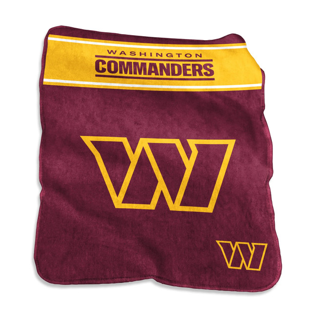 Washington Commanders Royal Plush Raschel Blanket 60x80"