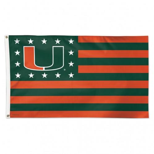 Miami Hurricanes Deluxe Americana Flag 3x5'