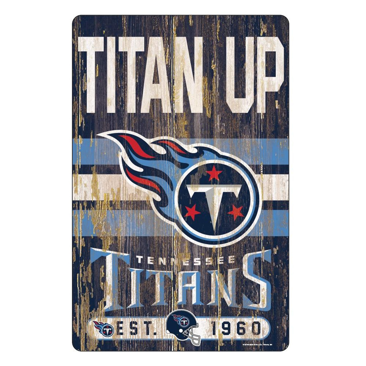 Tennessee Titans Wood Slogan Sign 11x17"