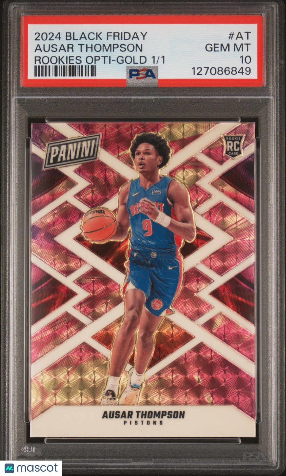 2024 Panini Black Friday Rookies Opti-Gold Vinyl 1/1 Ausar Thompson #AT PSA 10