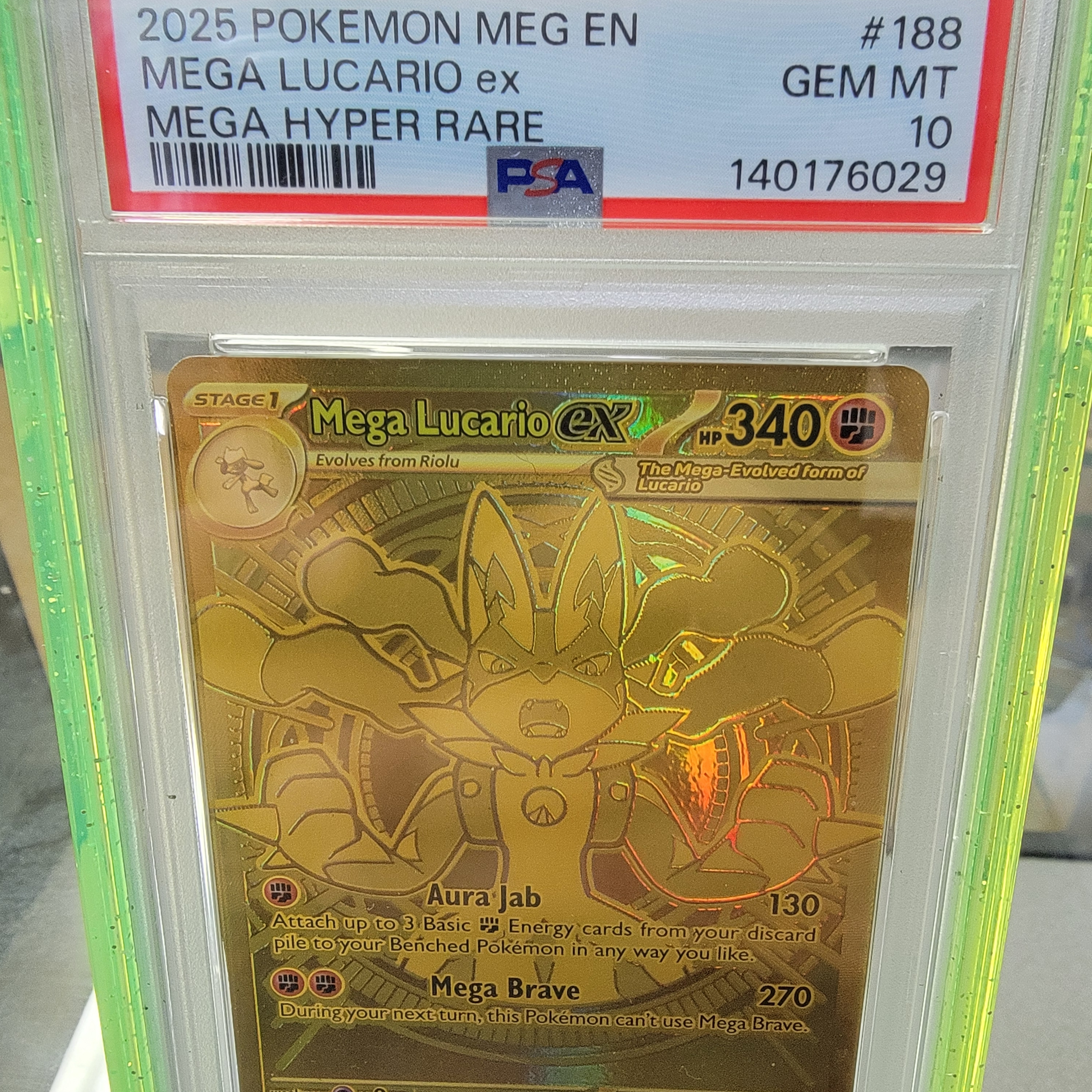 Psa 10 Gold Lucario Ex Graded Card