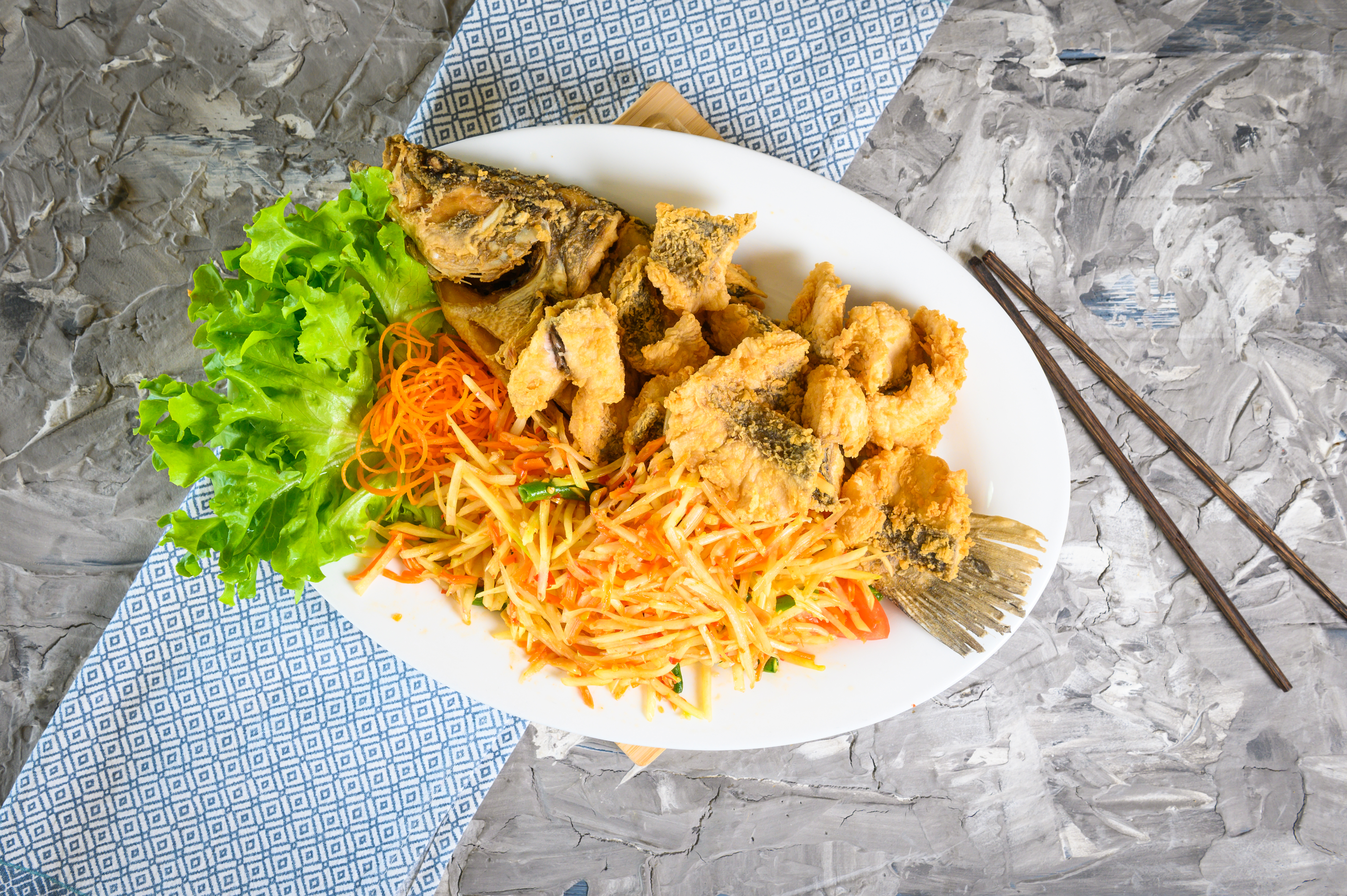 Whole Fish with Som Tum