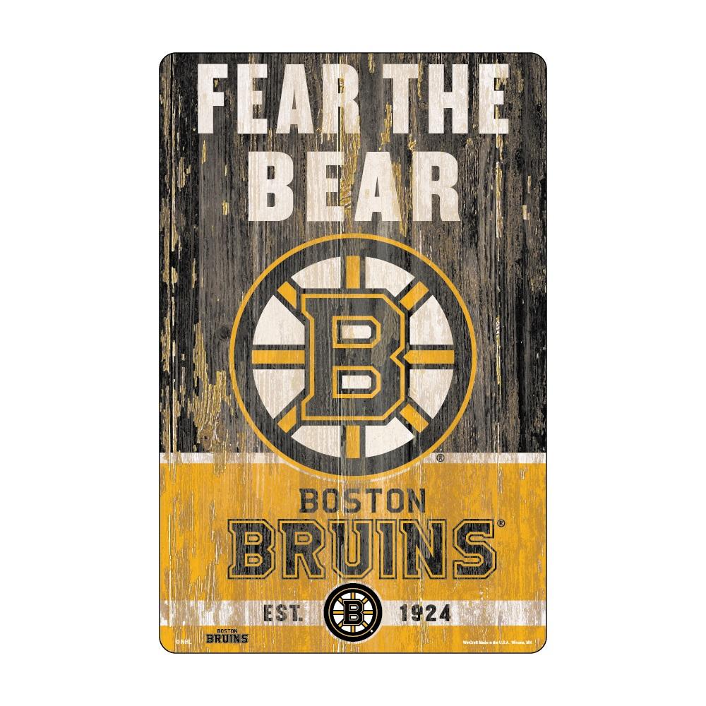 Boston Bruins Wood Slogan Sign 11x17"