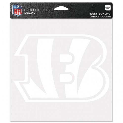 Cincinnati Bengals White Perfect Cut Decal 8x8"