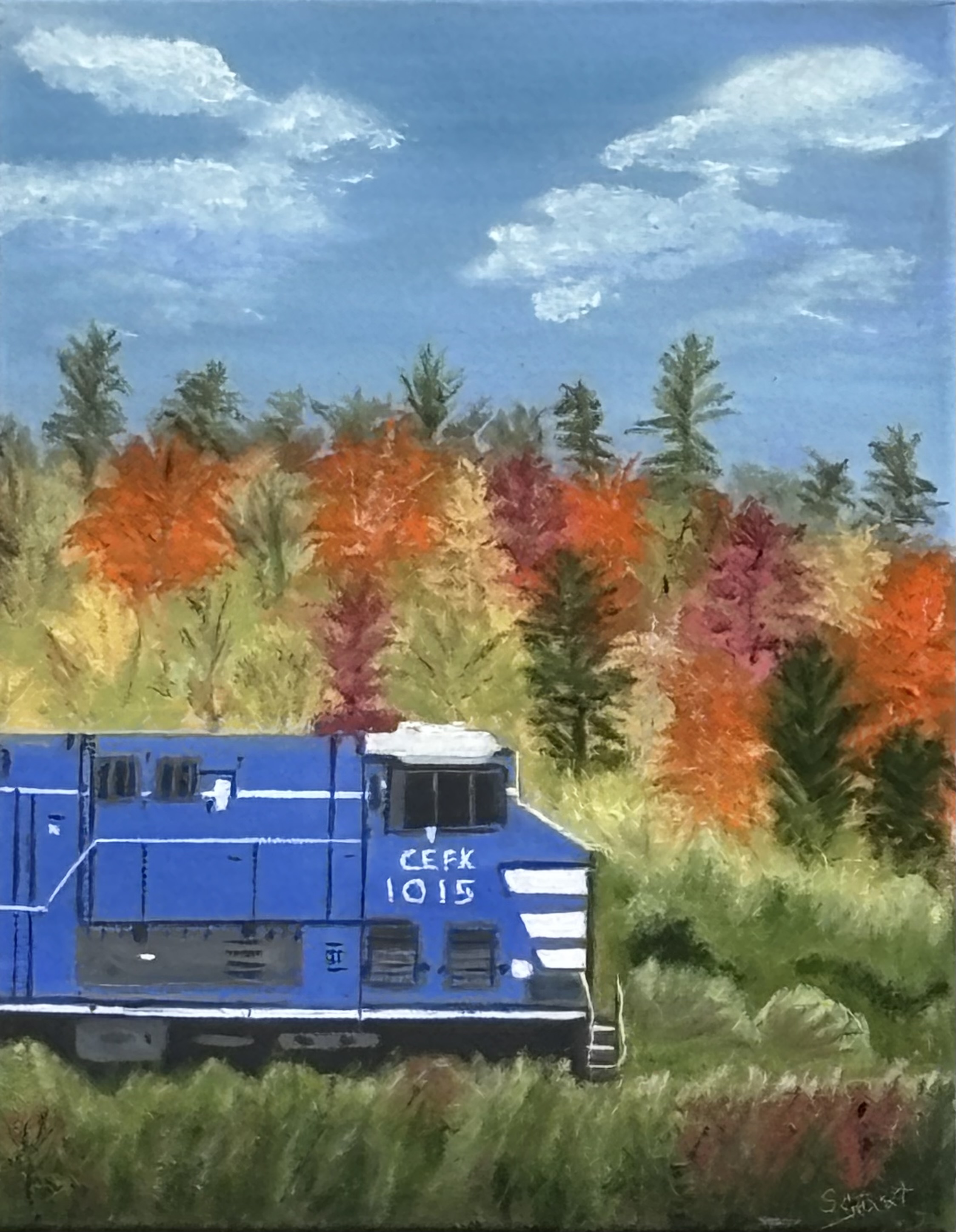Blue Train by the Heritage Trail (11” x 14”)