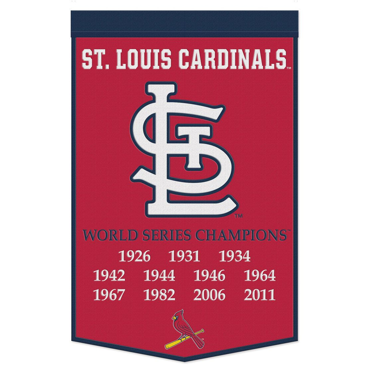 St. Louis Cardinals Wool Dynasty Championship Banner 24x38"