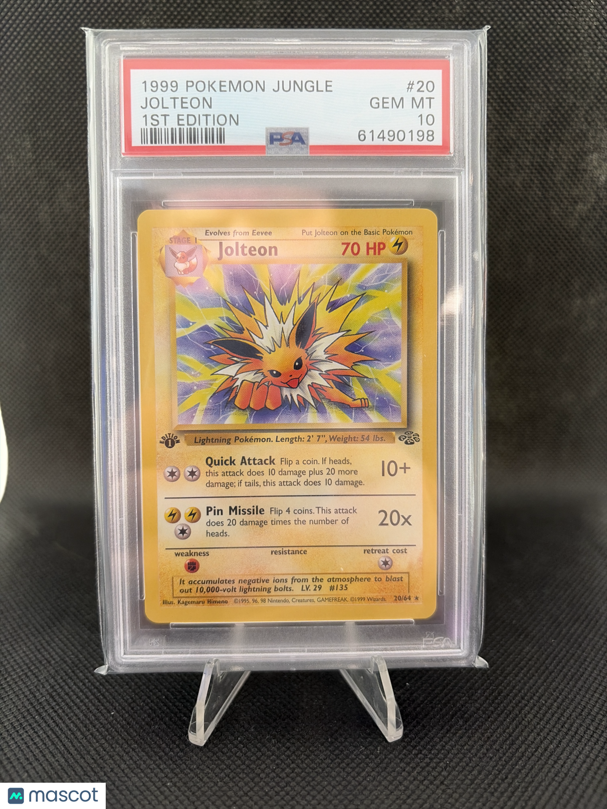 1999 Pokemon Jungle Jolteon 1st Edition PSA 10 #20
