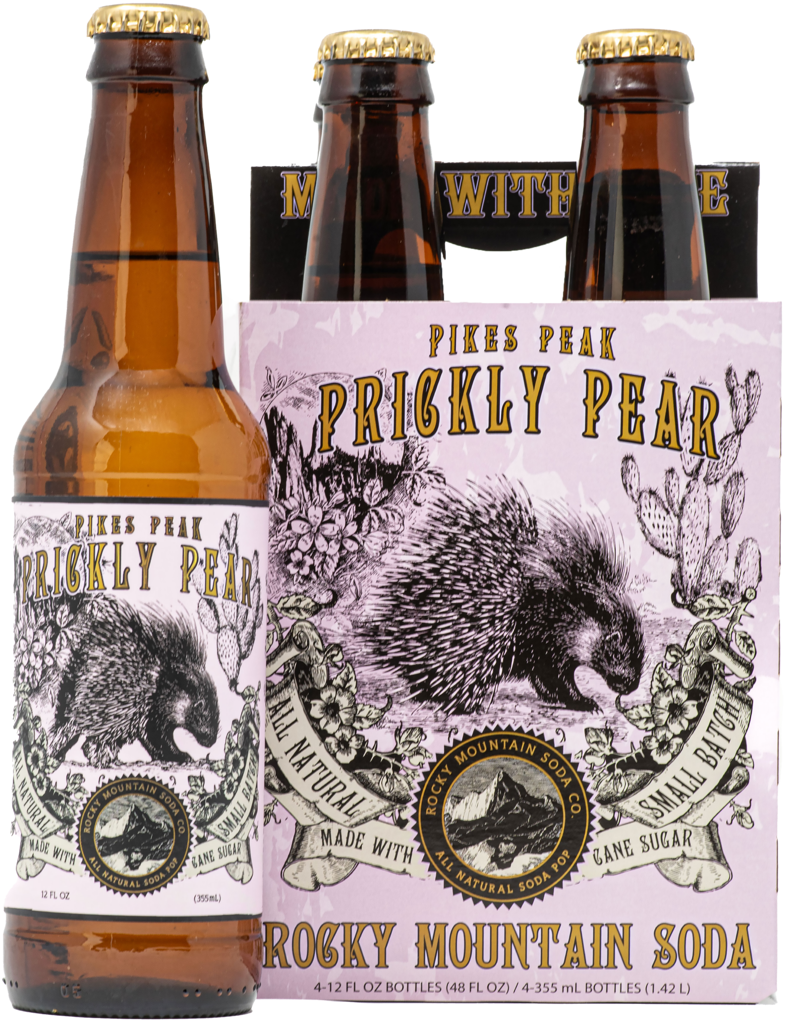 Rocky Mountain Soda - Pikes Peak Prickly Pear Soda Pop (BOTTLES ONLY)
