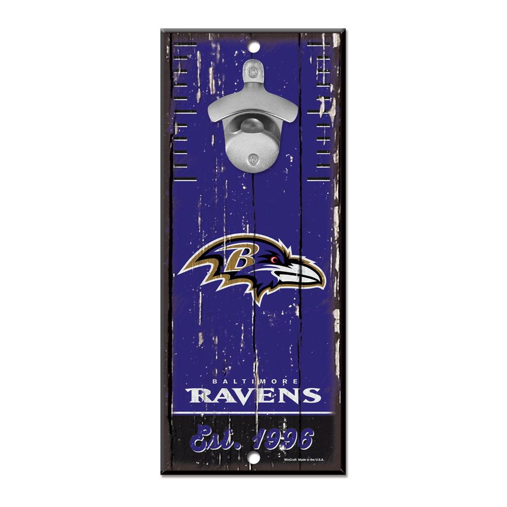 Baltimore Ravens Wood Bottle Opener 5x11"