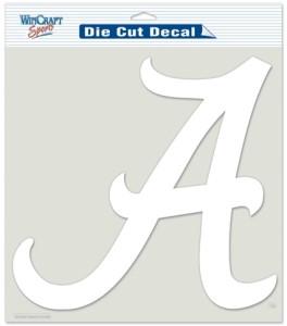 Alabama Crimson Tide White Perfect Cut Decal 8x8"