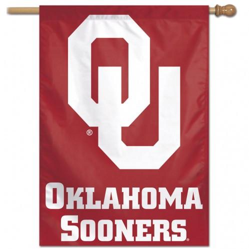 Oklahoma Sooners Wordmark Vertical House Flag 28x40"