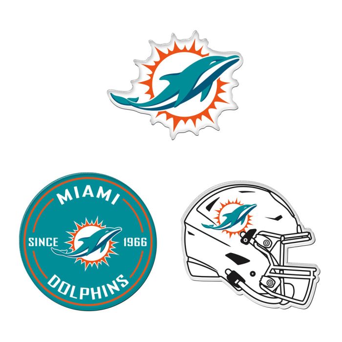 Miami Dolphins Premium Acrylic Magnets 3pack