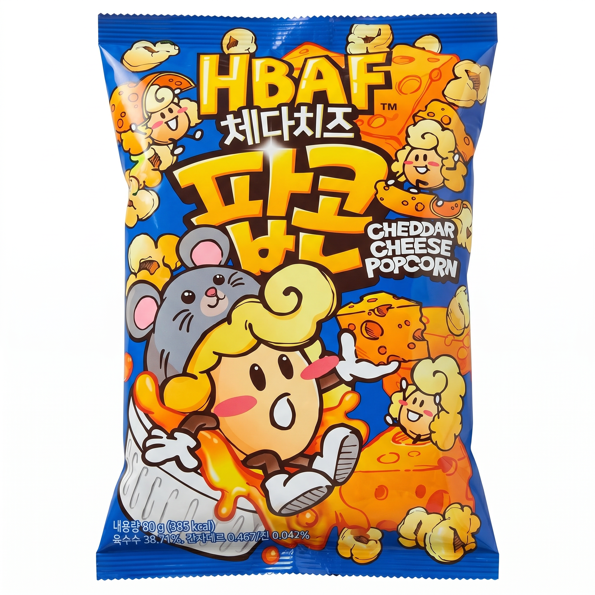HBAF Korea Import Cheddar Cheese Popcorn 2.82 oz 12 ct