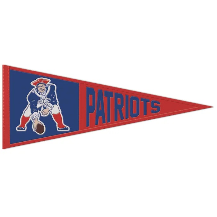 New England Patriots Embroidered Retro Wool Pennant 13x32"