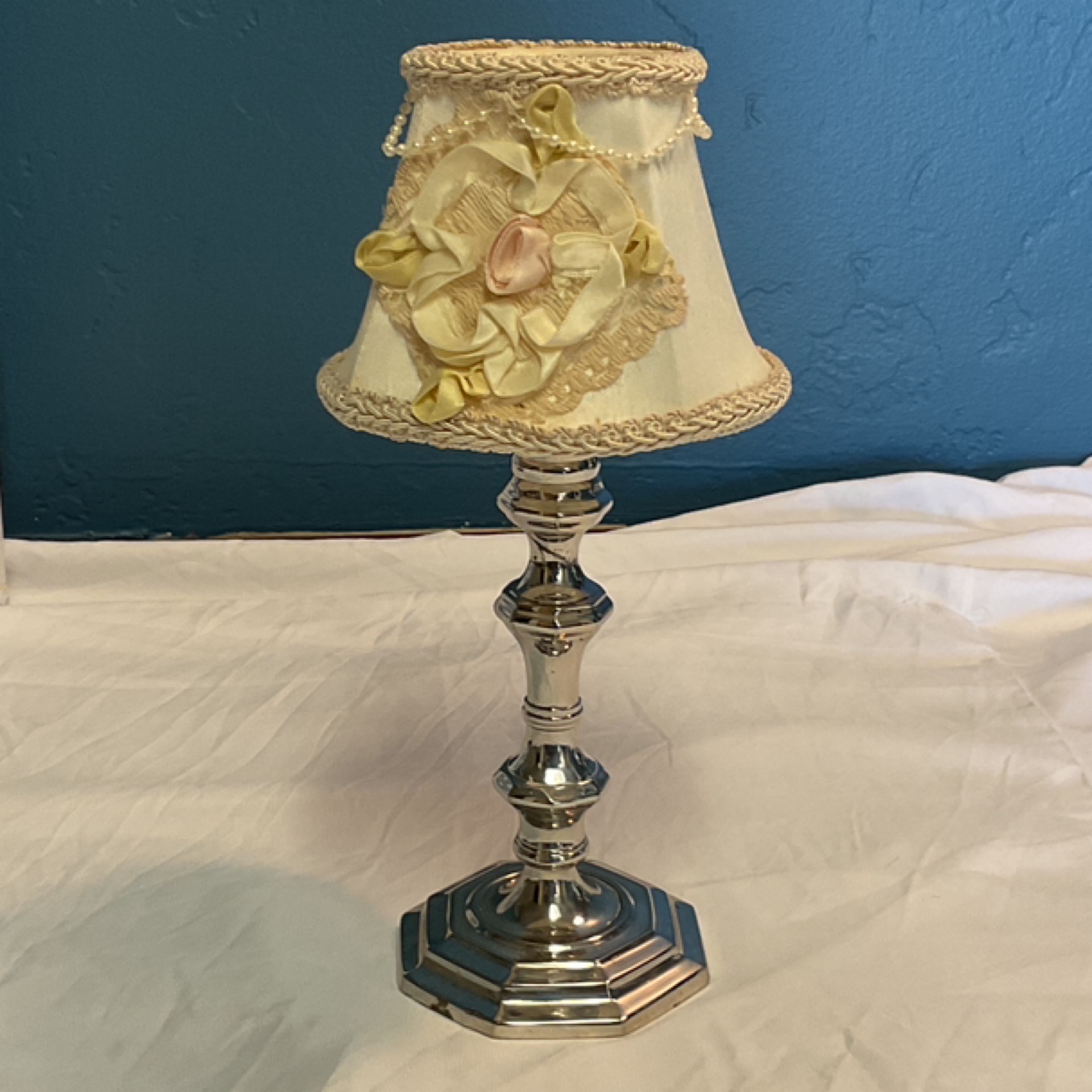 Sliver-Plated Candlestick Accent Lamp